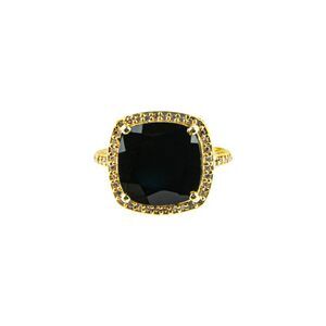 Cushion Cut Genuine Black Onyx Simulated Diamond Halo Ring Size 6
